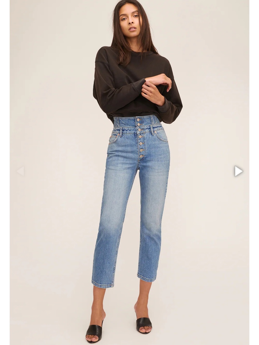 Marissa Webb High Rise Turner II Corset Jean Indigo Wash 25
